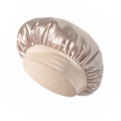 Wide-Brim Satin Sleep Cap