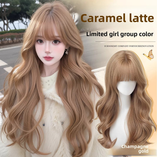 Long Wavy Wig with Bangs