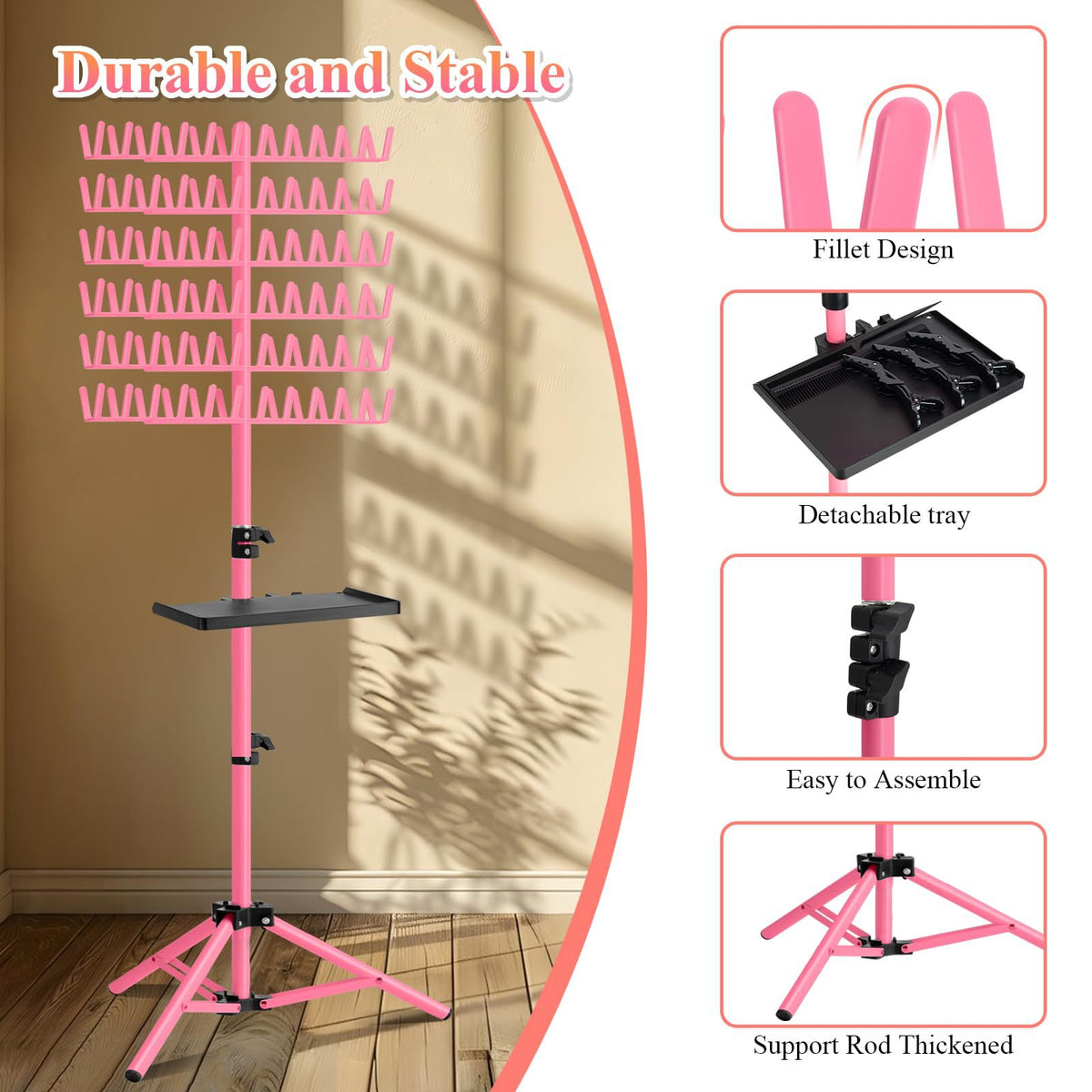 Braiding Hair Stand — Adjustable Tripod