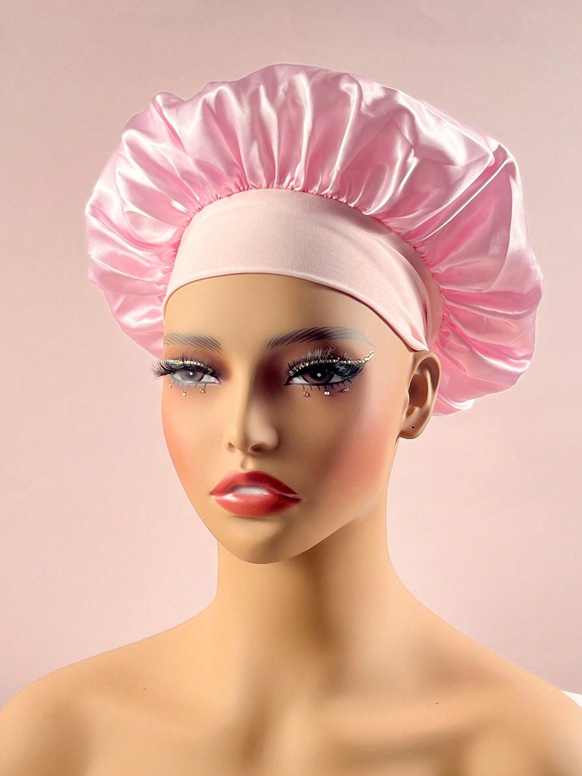 Wide-Brim Satin Sleep Cap