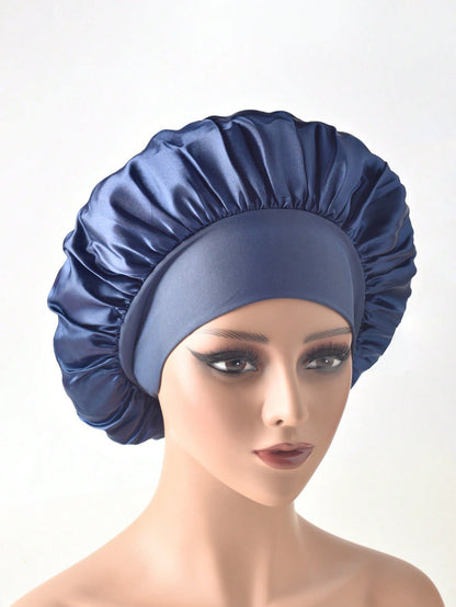 Wide-Brim Satin Sleep Cap