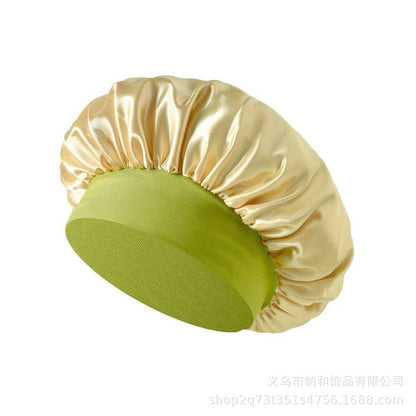 Wide-Brim Satin Sleep Cap