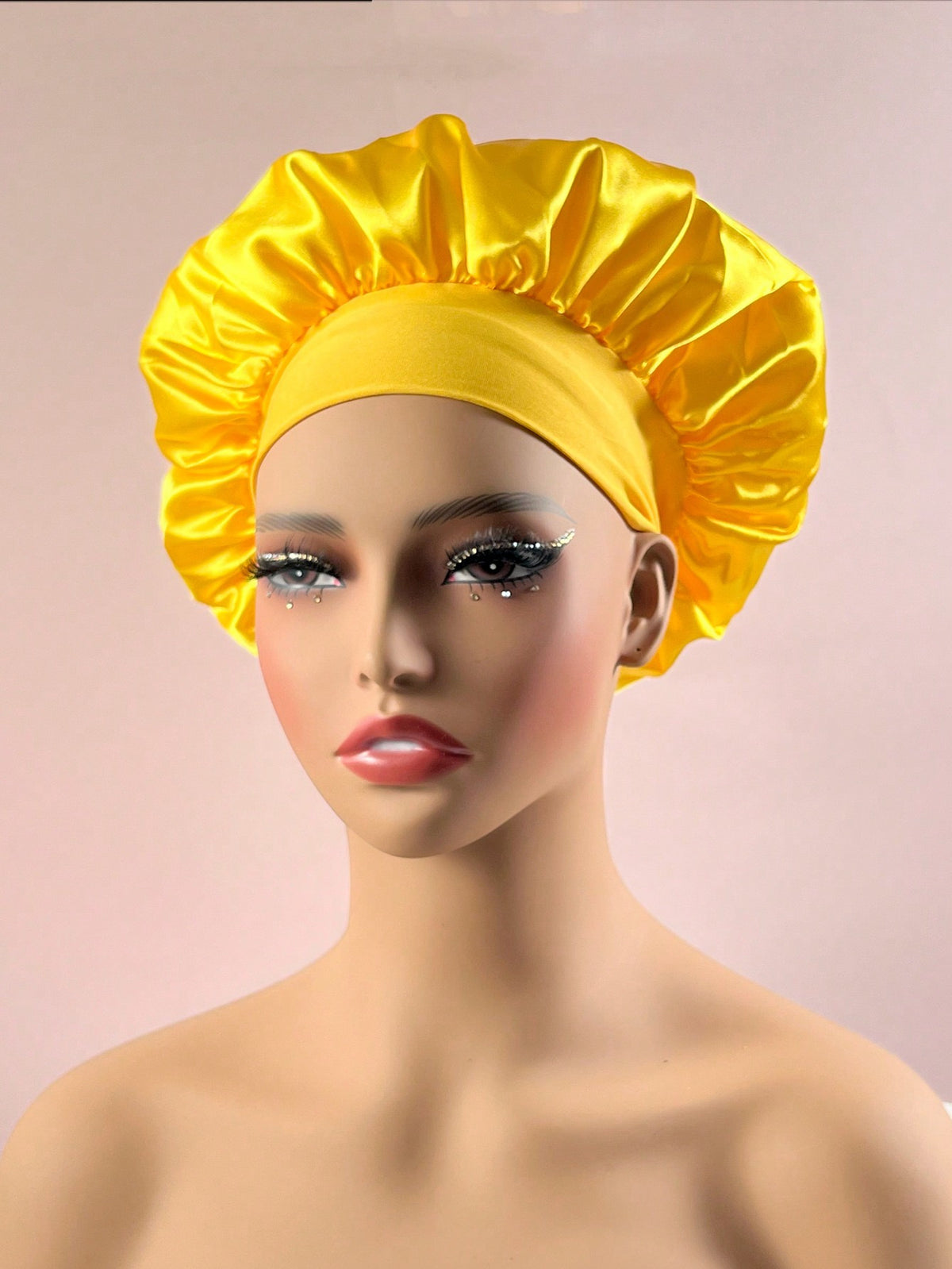 Wide-Brim Satin Sleep Cap