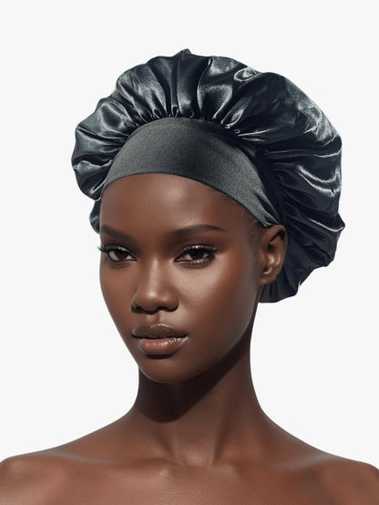 Wide-Brim Satin Sleep Cap
