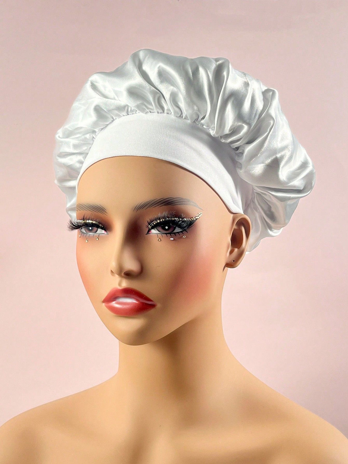 Wide-Brim Satin Sleep Cap