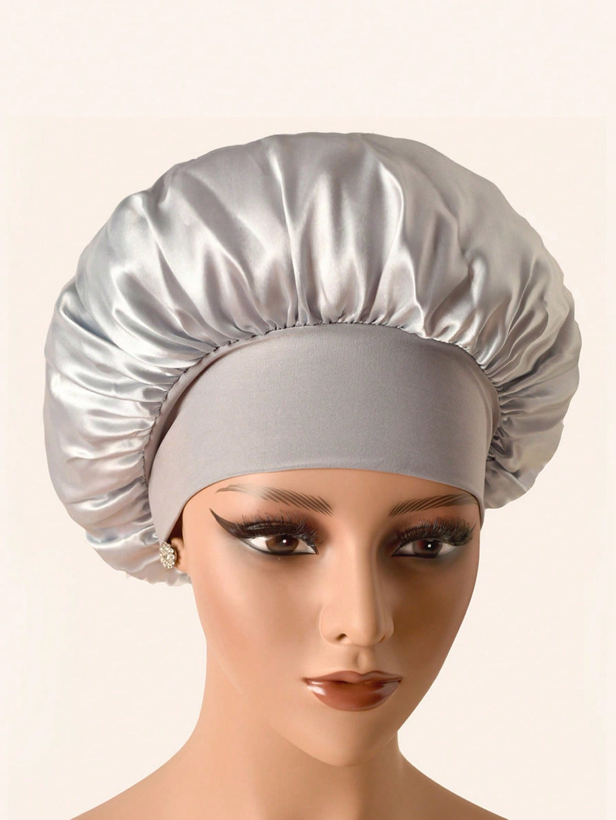Wide-Brim Satin Sleep Cap