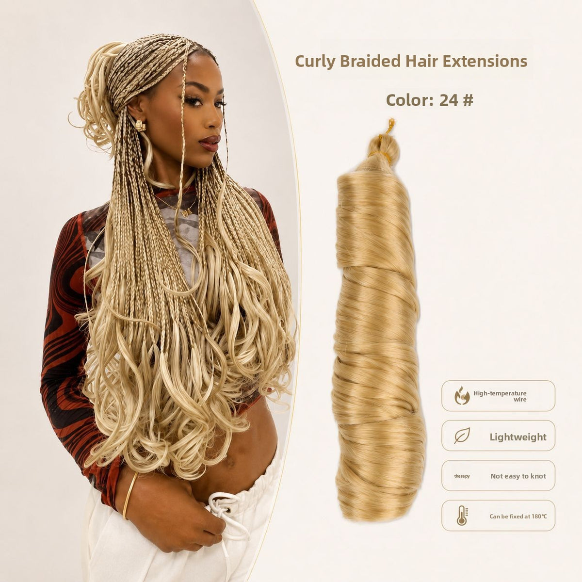 Large spiral curl wig in shade 24, light blonde