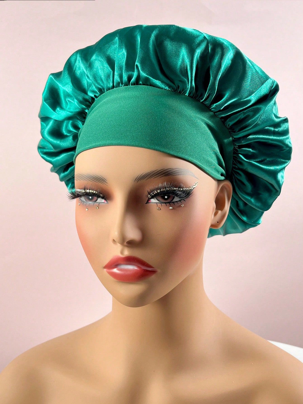 Wide-Brim Satin Sleep Cap