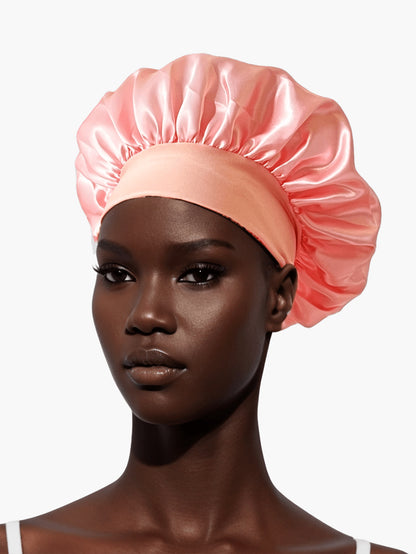 Wide-Brim Satin Sleep Cap