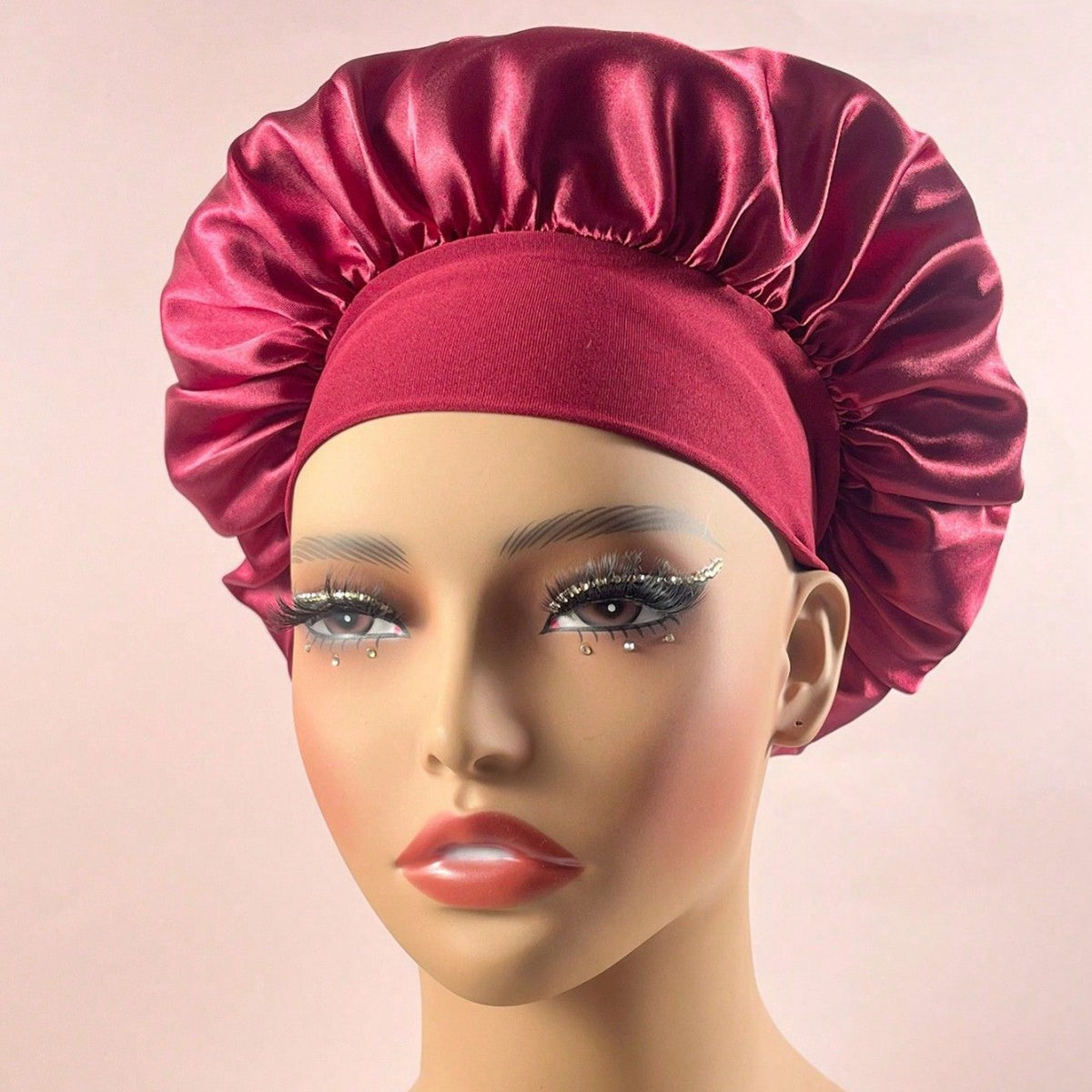 Wide-Brim Satin Sleep Cap
