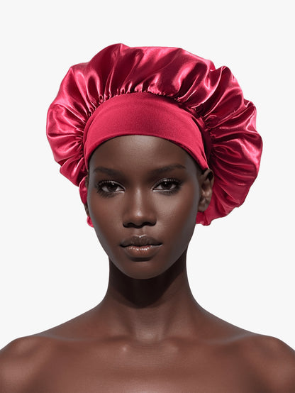 Wide-Brim Satin Sleep Cap
