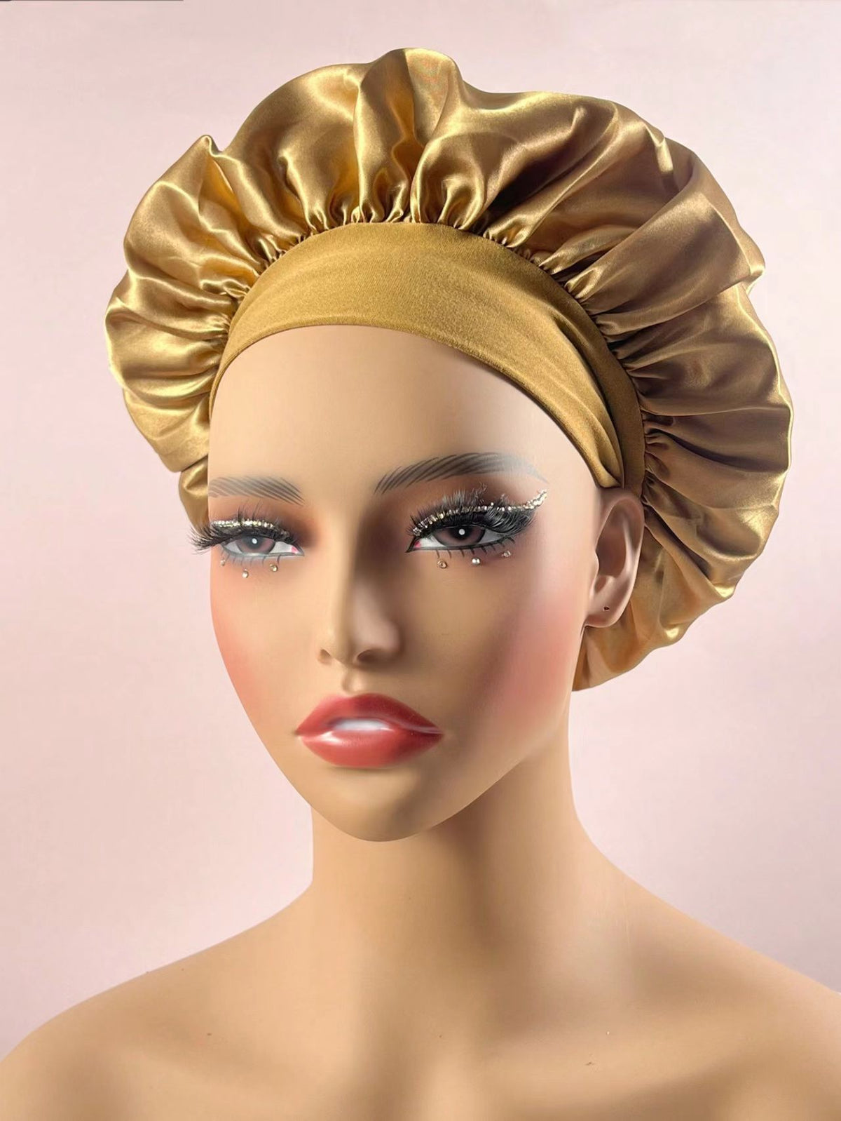 Wide-Brim Satin Sleep Cap