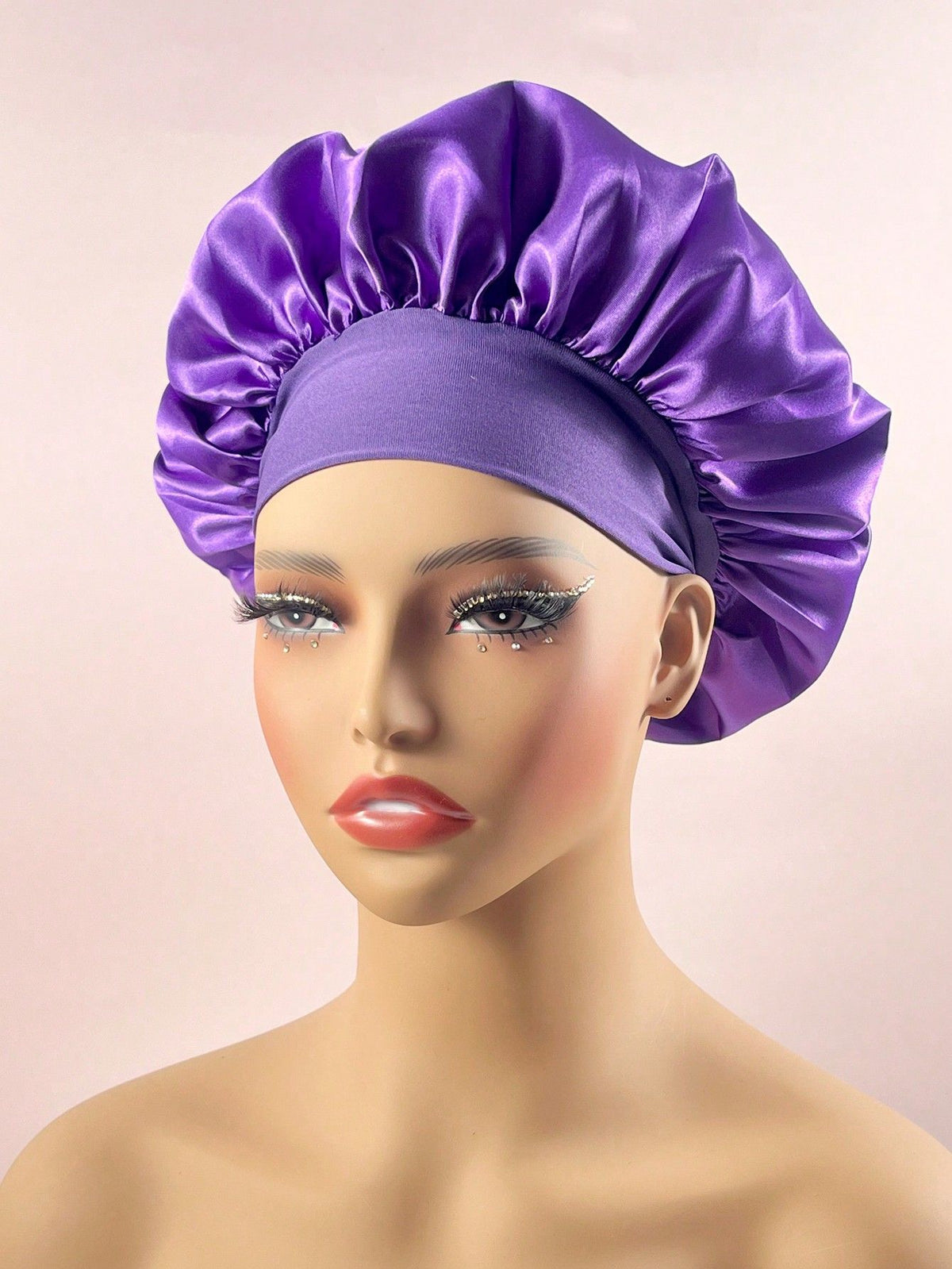 Wide-Brim Satin Sleep Cap