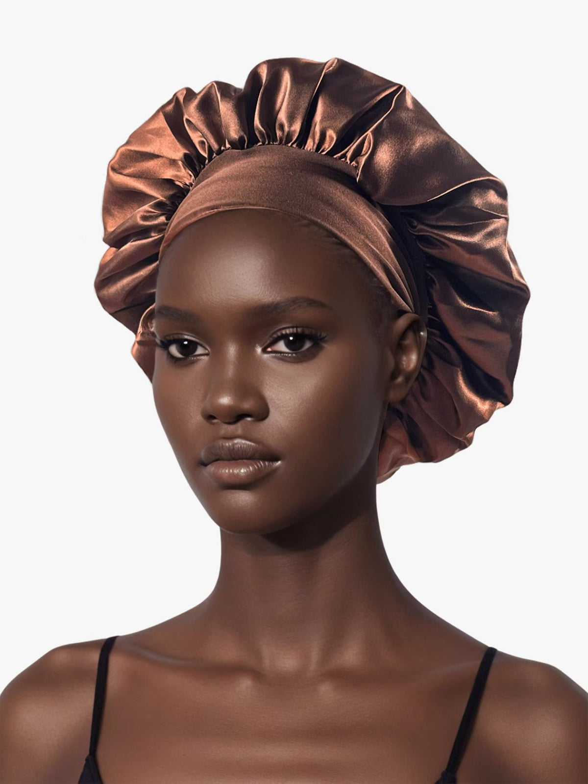 Wide-Brim Satin Sleep Cap