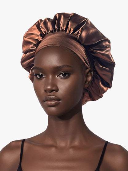 Wide-Brim Satin Sleep Cap